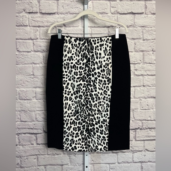 White House Black Market Pencil Skirt w/Leopard Print size 10 - Picture 1 of 8
